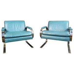 Mid Century Modern Dansen Cantilever Lounge Chairs