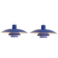 Set of 2 Blue PH 4/3 Lamps by Poul Henningsen for Louis Poulsen, 1970's Denmark