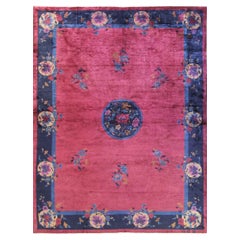 Tapis en laine antique Art Déco Manderin Manchester, signé