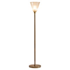 Seguso Murano Glass and Brass Floor Lamp
