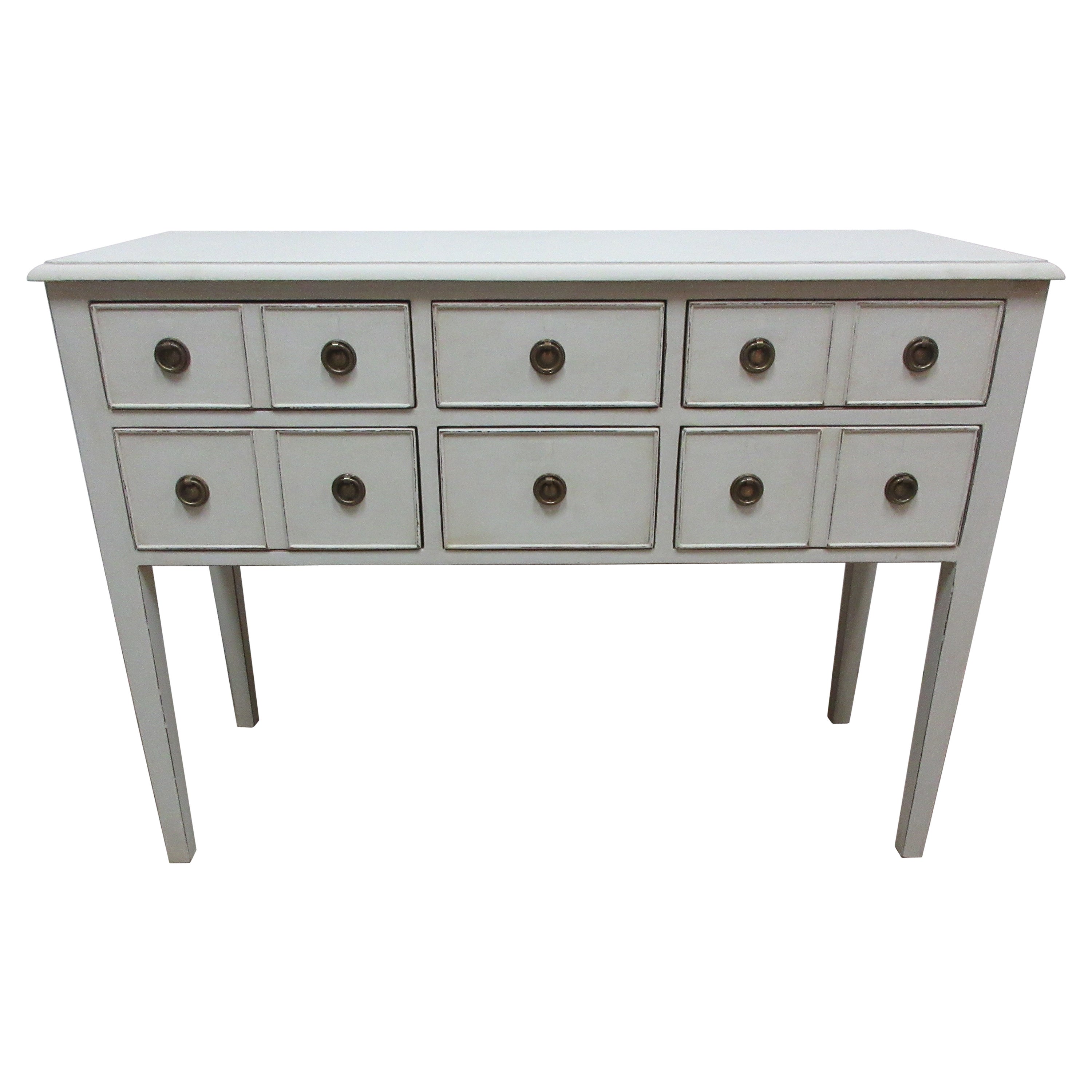 6 Drawer Console Table For Sale
