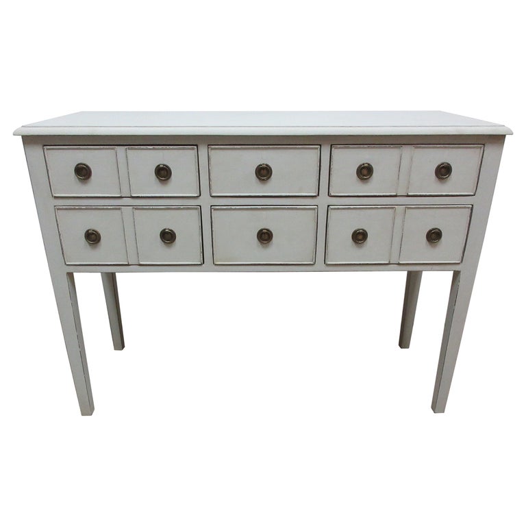 6 Drawer Console Table For Sale at 1stDibs