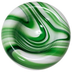 Postmodern White and Green Ashtray / Catchall "Wave" by Carlo Moretti, Italy