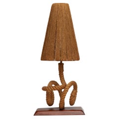Mid-Century Rope Table Lamp by Audoux-Minet