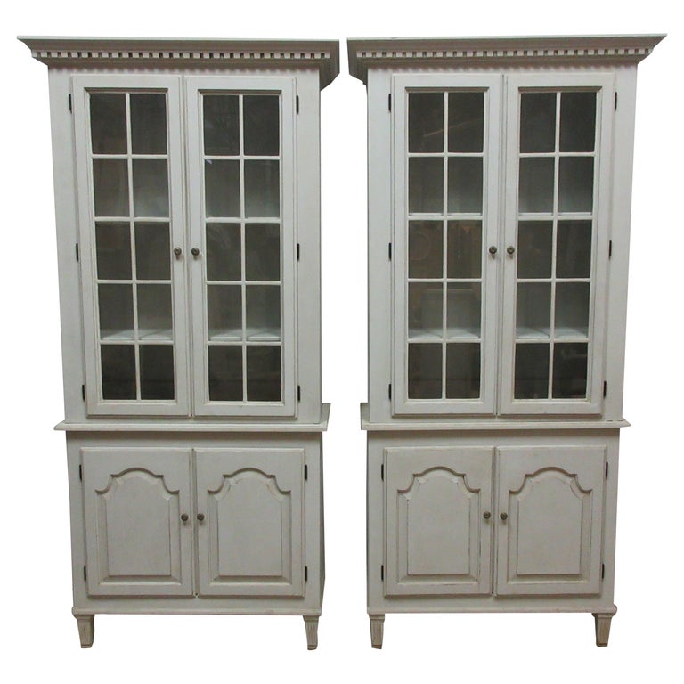 Swedish Gustavian Glass Top Pair For Sale at 1stDibs