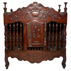 Antique French Provincial Carved Walnut "Panetiere" Cabinet, Circa 1880.