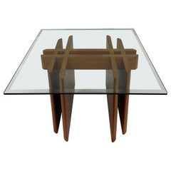 1970s Danish Teak Glass Square Side Table Gustav Gaarde for Trekanten Hestbaek