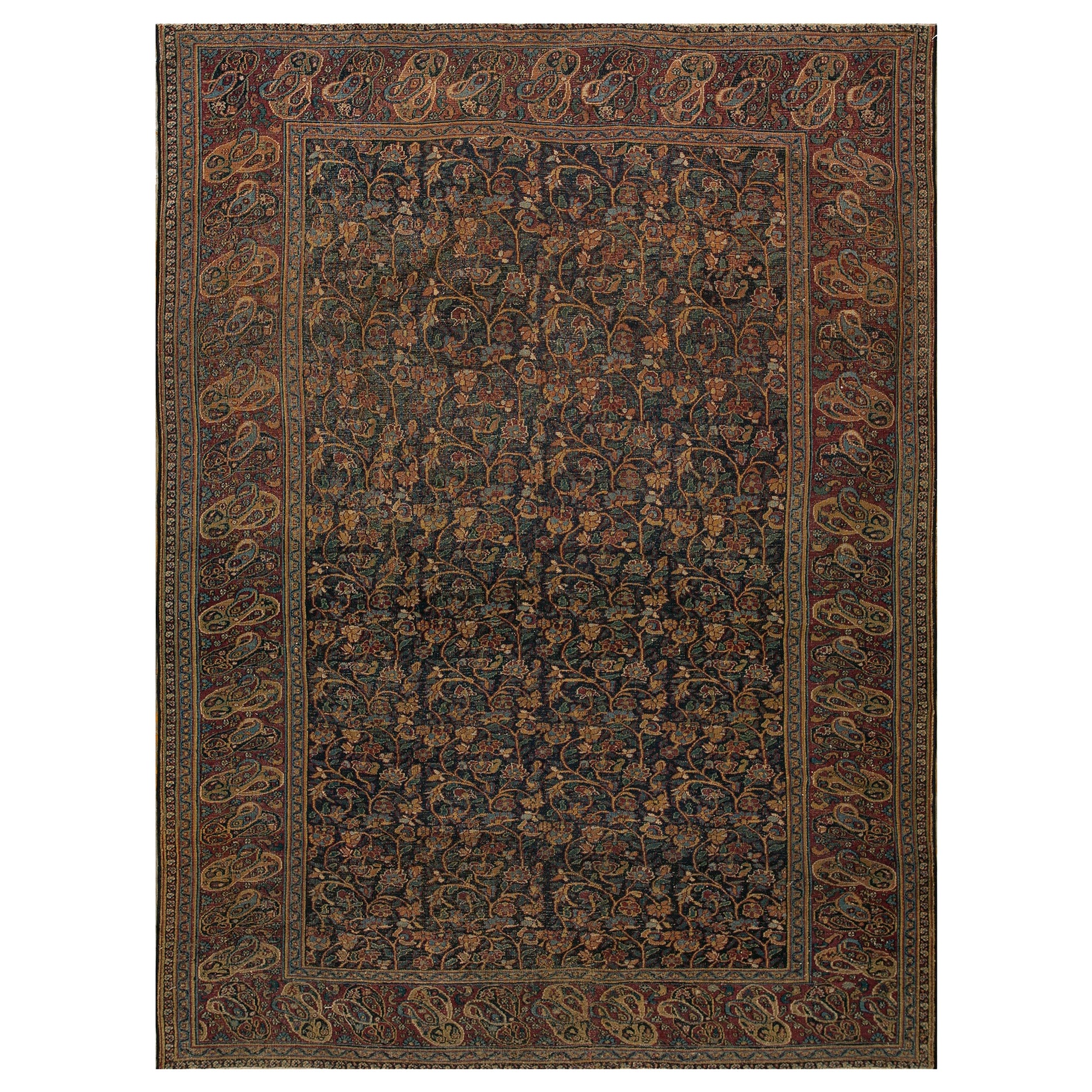 Antique Persian Moud Rug 5' 9''x 7' 9'' For Sale