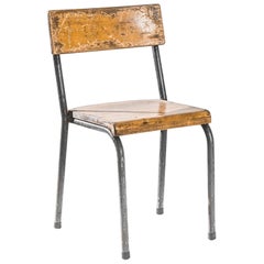 Vintage 1950s Belgian Tubular Steel Wooden Chair