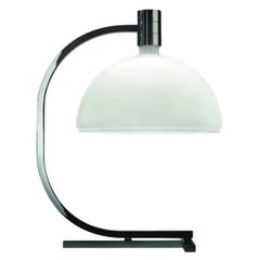 Franco Albini und Franca Helg 'AS1C' Tischlampe für Nemo aus Glas und schwarzem Chrom