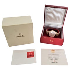 Mid-Century Era 9 Karat Yellow Gold Men's Omega Wristwatch with Boxes & Papers