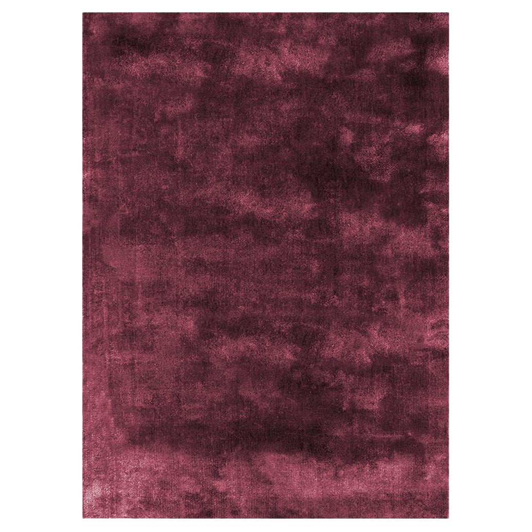 Soothing Hues Customizable Pallas Weave Rug in Deep Berry Small For Sale