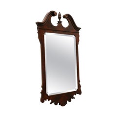 DREXEL HERITAGE Chippendale Crotch Mahogany Beveled Mirror