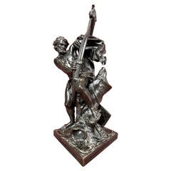 Jacques Bousseau, Bronze, Ulysses Tending the Bow, 19th Century