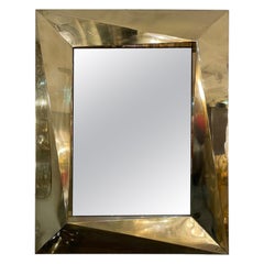 Italian Brass Mirror, circa 1980