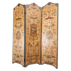 Antique 19th Century Painted Screen