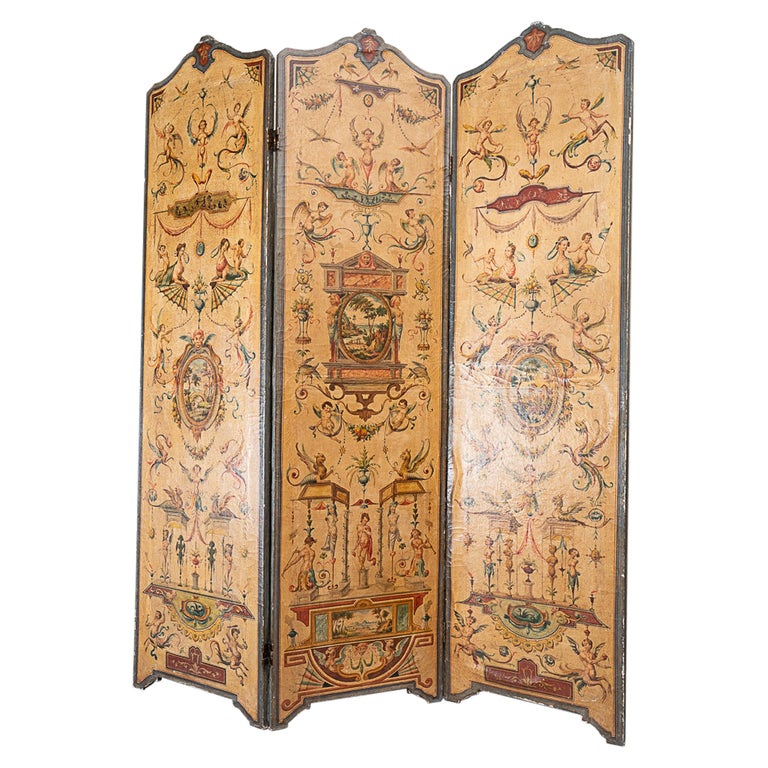 19th Century Painted Screen For Sale