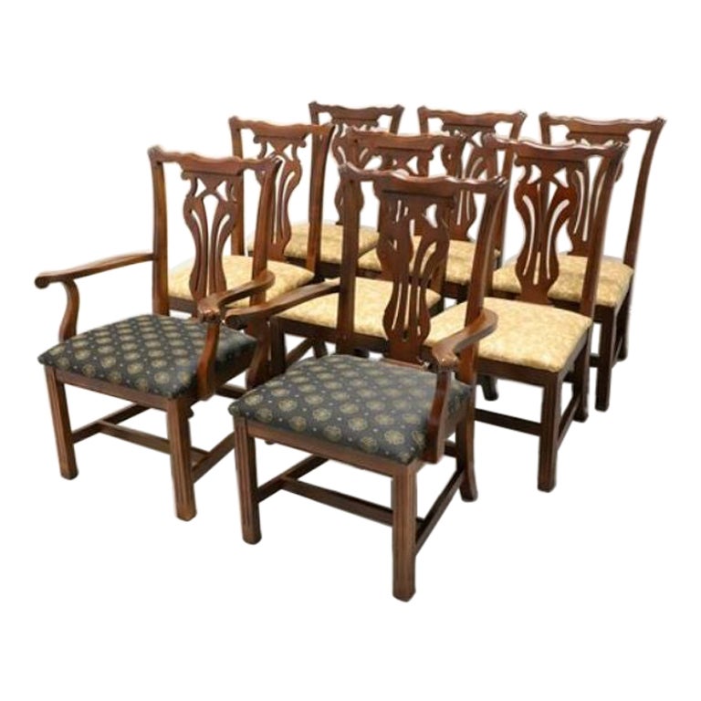 KNOB CREEK Mahogany Chippendale Dining Chairs - Set of 8