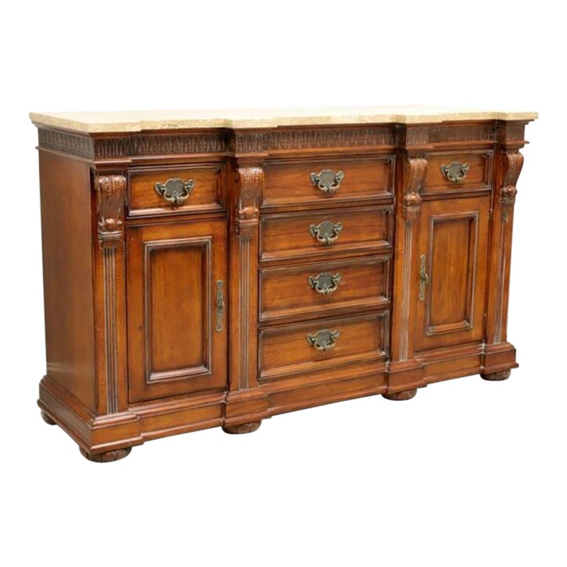 HICKORY WHITE Monumental Legends II Marble Top Buffet / Credenza