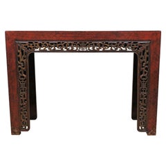 Antique Chinese Red Lacquer Console Table