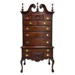 CRAFTIQUE Solid Mahogany Philadelphia Highboy Chest with Ball in Claw Feet
