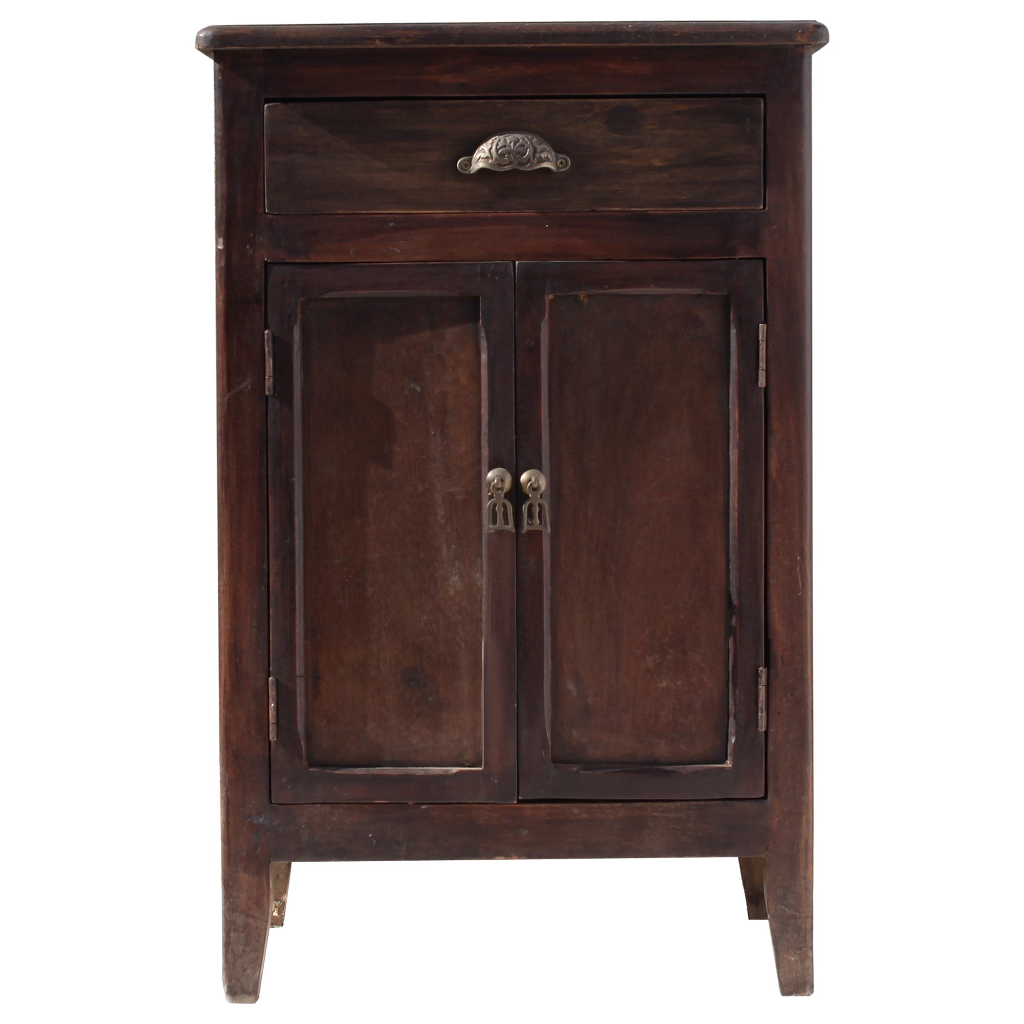 French Colonial Country Patina Teak Cabinet, Circa 1930's For Sale