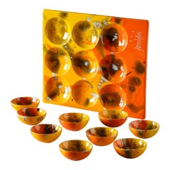 Ceramic Tray with 9 Bowls, Handmade in Italy 2021, Choose Your Pattern