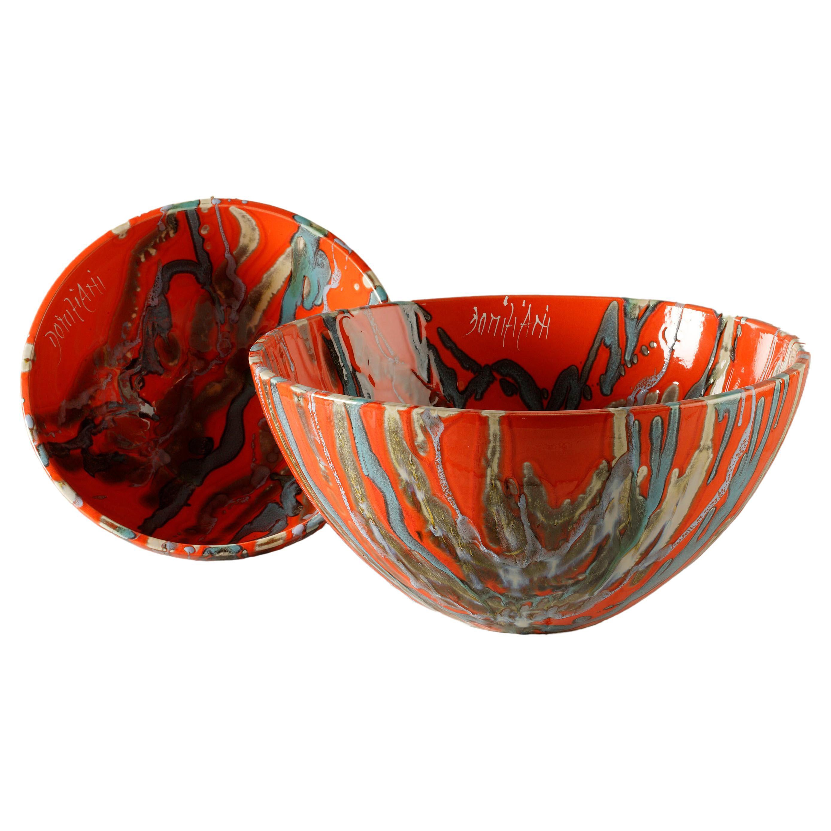 Ceramic Salad Bowl Ø 30cm x H 14cm, Handmade in Italy 2021, Choose Your Pattern For Sale