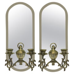 Paar französische Girandole-Spiegel mit Spiegelrücken
