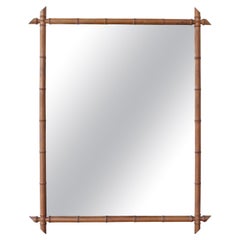 1930s French Faux Bamboo Mirror