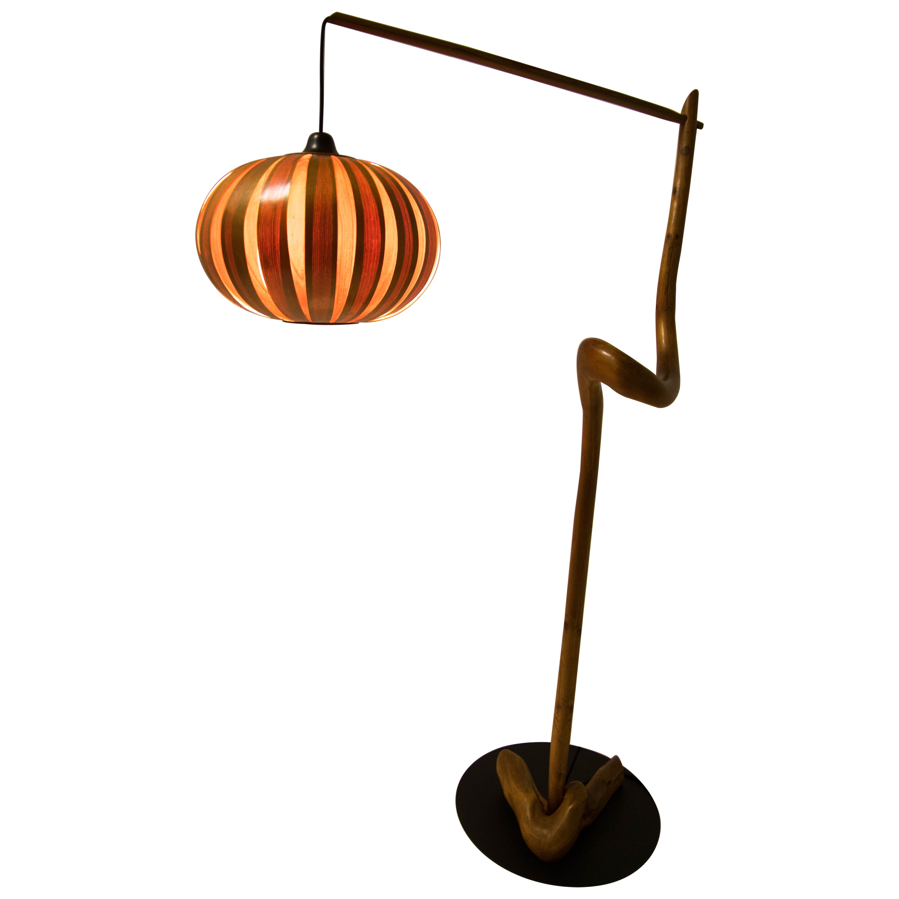 Custom Made Wooden Floor Lamp, 1960s