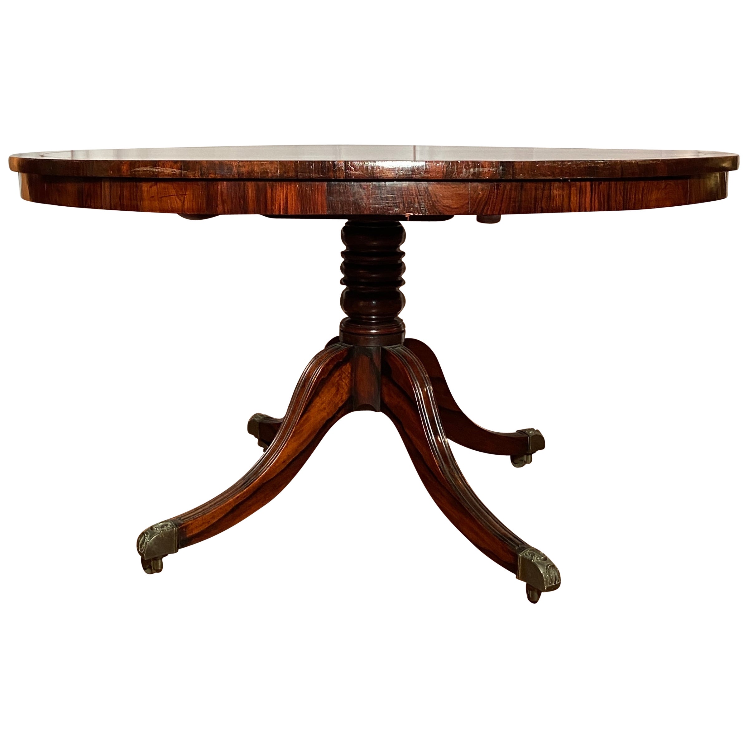 Antique English Regency Rosewood Tilt-Top Center Table, Circa 1840-1860 For Sale