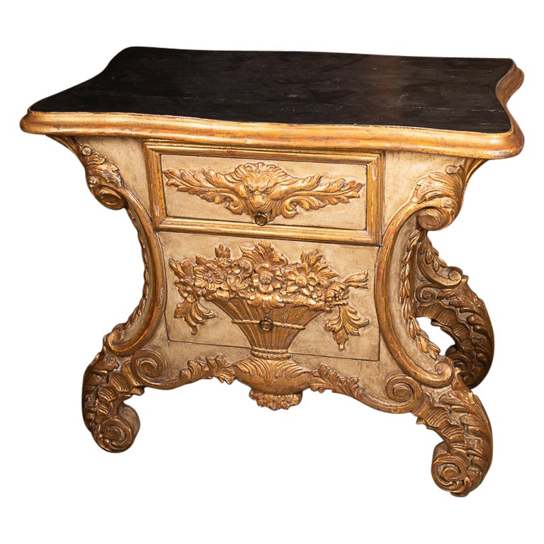 Fantastic Carved and Gilded Petit Commode For Sale