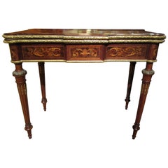 Fine 19th Century French Louis XVI Marquetry Kingwood Game Table