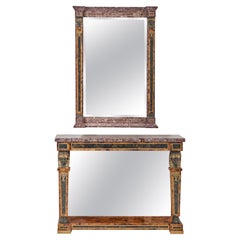 Egyptian Revival Style Console and Mirror by Maitland Smith