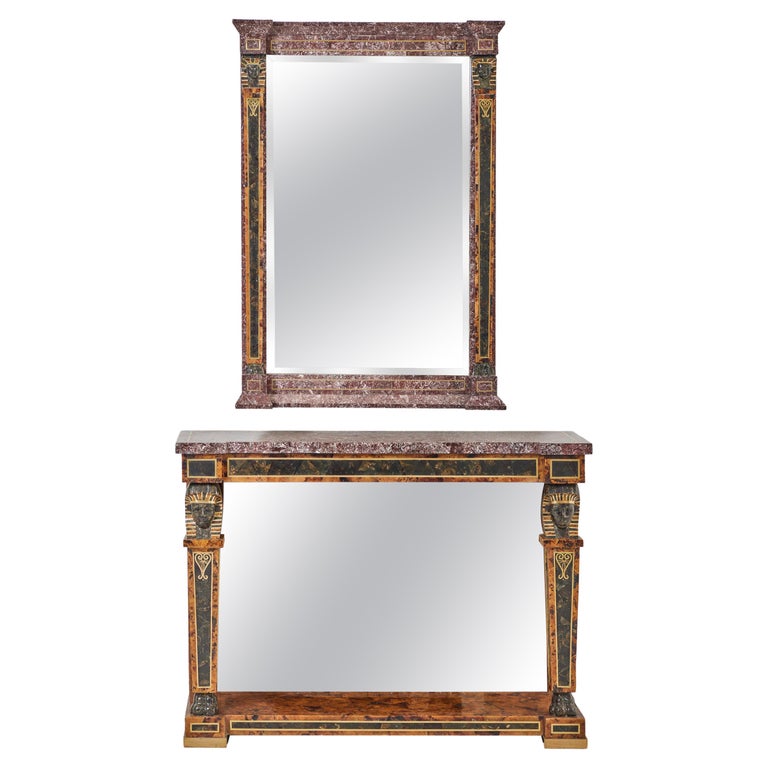 Egyptian Revival Style Console and Mirror by Maitland Smith For Sale at  1stDibs