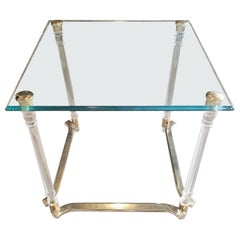 Mid-Century Modern Acrylic Lucite Glass End Table