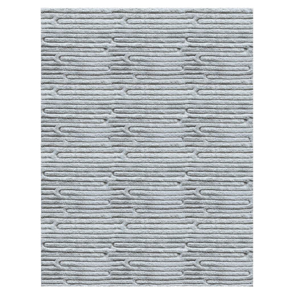 Timeless Style Customizable Labyrinth Weave Rug in Ash Large