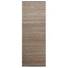 Tapis de couloir de rivière personnalisable en coton luxueux à ourlet froncé et à ourlet froncé noir, taille moyenne