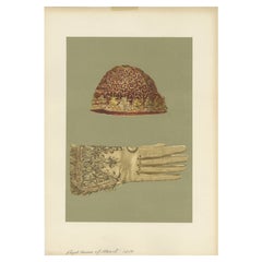 Antique Print of a Cap and Glove by Gibb, 1890