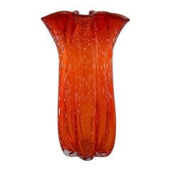 Large Murano Vase in Mouth Blown Art Glass, Italian Design