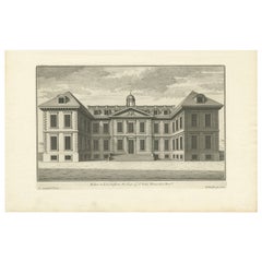 Antique Print of a Design for Belton House, Lincolnshire, England, 1725