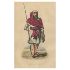 Original Used Hand-Colored Print of a Jesuit in China, 1843