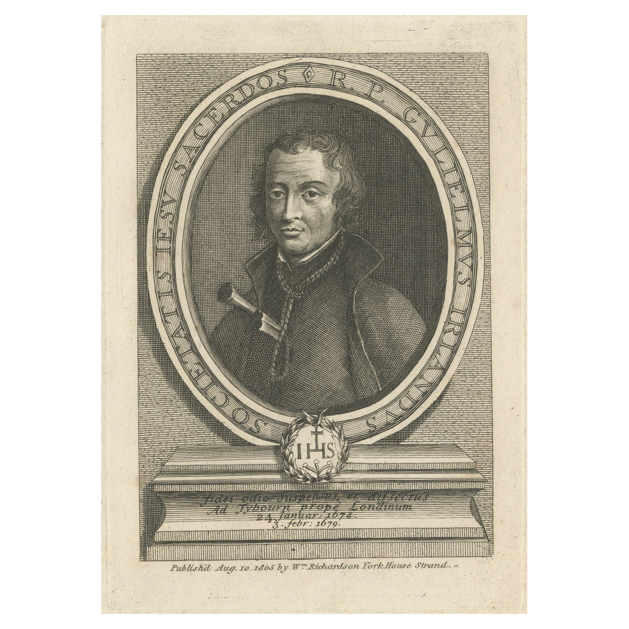 Portrait of William Ireland, Jesuit and Martyr from Lincolnshire, England, 1805