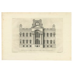 Antique Print of a New Building Design in Dorset, England by Campbell, 1717