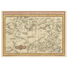 Ancienne carte de la Tartarie occidentale colorée à la main en mettant l'accent sur la Mongolie actuelle, 1749