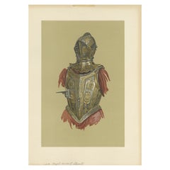 Antique Print of a Suit of Tilting Armour by Gibb, 1890