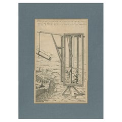 Antique Print of a Technical Construction, c.1640