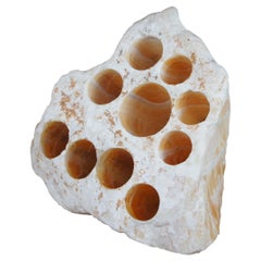 102lb Panal Calcita Ámbar Ónix Roca Piedra Cristal Formación Agujeros Perforados