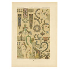 Antique Print of Decorative Art in the 16th and 17th Century, 1869